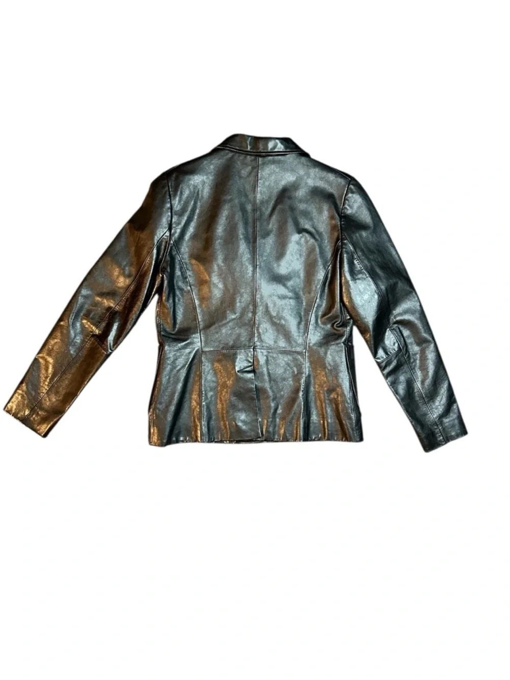 GAP Vintage Black Leather Blazer Jacket 10 - Picture 4 of 5